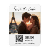 Einfaches Elegantes Foto QR-Code Save the Date Magnet (Vertikal)