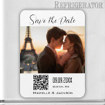 Einfaches Elegantes Foto QR-Code Save the Date Magnet<br><div class="desc">Moderne Speichern Sie den Date-Magneten mit Ihrem eigenen Foto. Eine QR-Code-Vorlage wird hinzugefügt,  um Ihnen den Zugriff zu erleichtern</div>