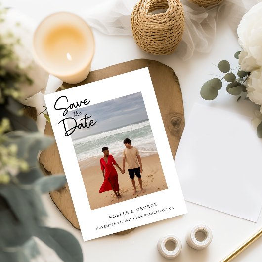 Einfaches elegantes Foto Save The Date