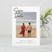 Einfaches elegantes Foto Save The Date (Stehend Vorderseite)