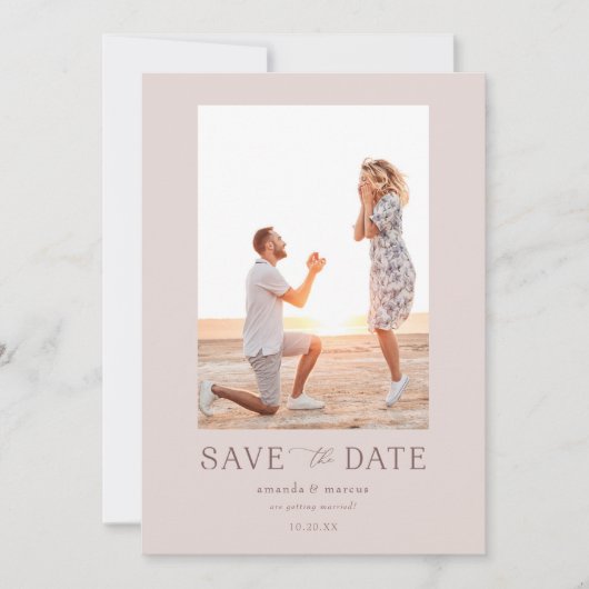 Einfaches elegantes Foto Save the Date Einladung (Vorderseite)