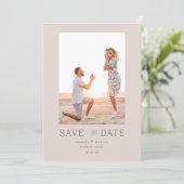 Einfaches elegantes Foto Save the Date Einladung (Stehend Vorderseite)