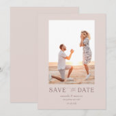 Einfaches elegantes Foto Save the Date Einladung (Vorne/Hinten)