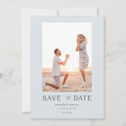 Einfaches elegantes Foto Save the Date Einladung (Vorderseite)