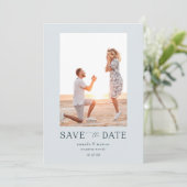 Einfaches elegantes Foto Save the Date Einladung (Stehend Vorderseite)