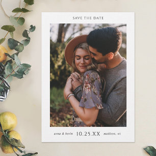 Einfaches elegantes Foto Save the Date Hochzeit ei