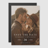 Einfaches elegantes Foto Save the Date Hochzeit Magneteinladung (Vorne/Hinten)