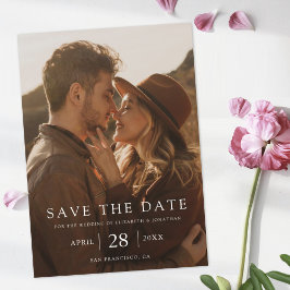 Einfaches elegantes Foto Save the Date Hochzeit Magneteinladung