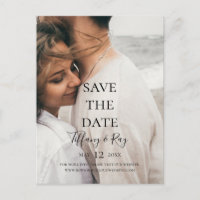 Einfaches elegantes Foto Save the Date Postkarte