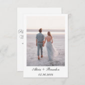 Einfaches elegantes Foto Schwarz-weiß Text Wedding Save The Date (Vorne/Hinten)