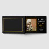 Einfaches elegantes Foto Schwarzer Bereavement | B Gästebuch (Voll)