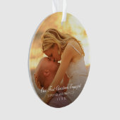 Einfaches elegantes Foto Verlobtes Weihnachten Ornament (Vorderseite)