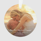 Einfaches elegantes Foto Verlobtes Weihnachten Ornament (Vorderseite)