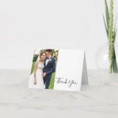 Einfaches elegantes Foto vor und zurück dank Karte (Vorderseite)