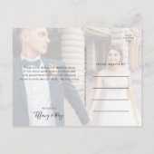 Einfaches elegantes Foto vor und zurück Danke Postkarte (Rückseite)