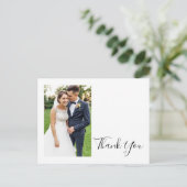 Einfaches elegantes Foto vor und zurück Danke Postkarte (Stehend Vorderseite)