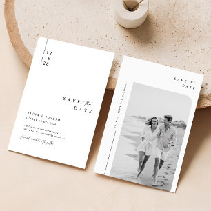 Einfaches elegantes Foto Wedding Boho Save The Date