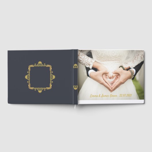 Einfaches elegantes Foto Wedding Guest Book Gästebuch (Voll)