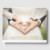 Einfaches elegantes Foto Wedding Guest Book Gästebuch (Vorderseite)