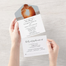 Einfaches elegantes Foto Wedding RSVP