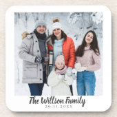 Einfaches elegantes Foto Weihnachten Getränkeuntersetzer (Vorderseite)