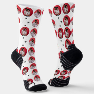 Einfaches elegantes Foto zum Valentinstag Socken