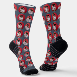 Einfaches elegantes Foto zum Valentinstag Socken