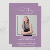 Einfaches elegantes Foto zur Beerdigung des Lebens Einladung (Vorne/Hinten)