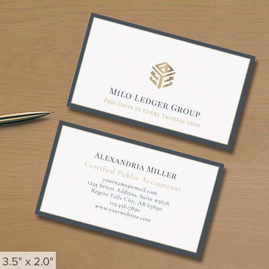 Einfaches, elegantes geometrisches Logo Visitenkarte