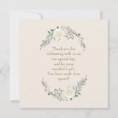 Einfaches elegantes geometrisches Rahmen aus Gold Dankeskarte (Rückseite)