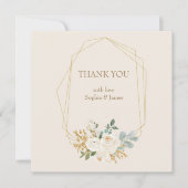 Einfaches elegantes geometrisches Rahmen aus Gold Dankeskarte (Vorderseite)