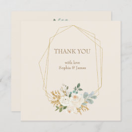 Einfaches elegantes geometrisches Rahmen aus Gold Dankeskarte