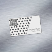 Einfaches elegantes, gepunktetes QR Code Business  Magnetische Visitenkarte (Beispiel)