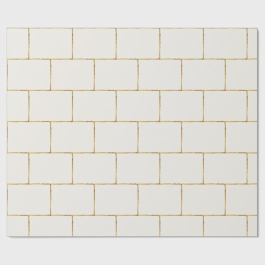 Einfaches elegantes Geschenk für Ecru Gold Geometr Geschenkpapier (Flach)