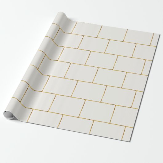 Einfaches elegantes Geschenk für Ecru Gold Geometr Geschenkpapier (Ungerollt)