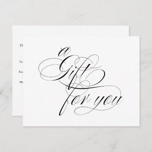 Einfaches elegantes Geschenkgutschein (Vorne/Hinten)