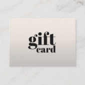 Einfaches elegantes Geschenkgutschein Rabattkarte (Vorderseite)