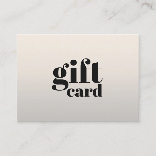 Einfaches elegantes Geschenkgutschein Rabattkarte (Vorderseite)