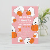 Einfaches elegantes Gespenst, Halloween-Kinderdusc Einladung (Stehend Vorderseite)