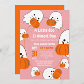 Einfaches elegantes Gespenst, Halloween-Kinderdusc Einladung (Vorne/Hinten)