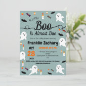 Einfaches elegantes Gespenst, Halloween-Kinderdusc Einladung (Stehend Vorderseite)