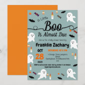 Einfaches elegantes Gespenst, Halloween-Kinderdusc Einladung (Vorne/Hinten)