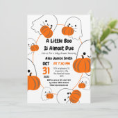 Einfaches elegantes Gespenst, Halloween-Kinderdusc Einladung (Stehend Vorderseite)