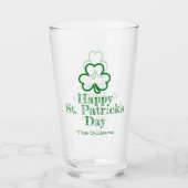 Einfaches Elegantes Glück Kleeblatt St Patricks Da Glas (Vorderseite)