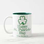 Einfaches Elegantes Glück Kleeblatt St Patricks Da Zweifarbige Tasse (Links)