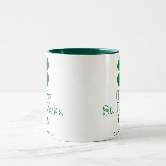 Einfaches Elegantes Glück Kleeblatt St Patricks Da Zweifarbige Tasse (Mittel)
