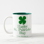Einfaches Elegantes Glück Kleeblatt St Patricks Da Zweifarbige Tasse (Links)