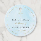 Einfaches elegantes Gold Cross Taufen Christening Geschenkanhänger (Vorderseite)