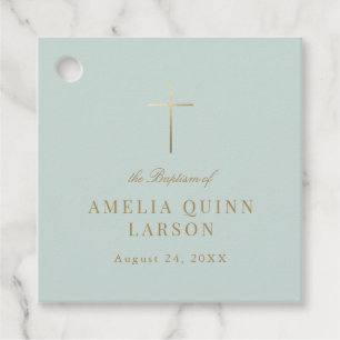 Einfaches elegantes Gold Cross Taufen Christening Geschenkanhänger