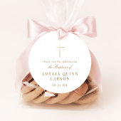 Einfaches elegantes Gold Cross Taufen Christening Geschenkanhänger